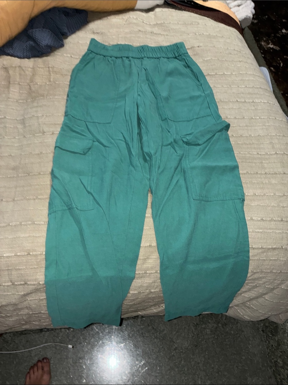 a new day Teal-Green Wide-Leg Cargo Pants